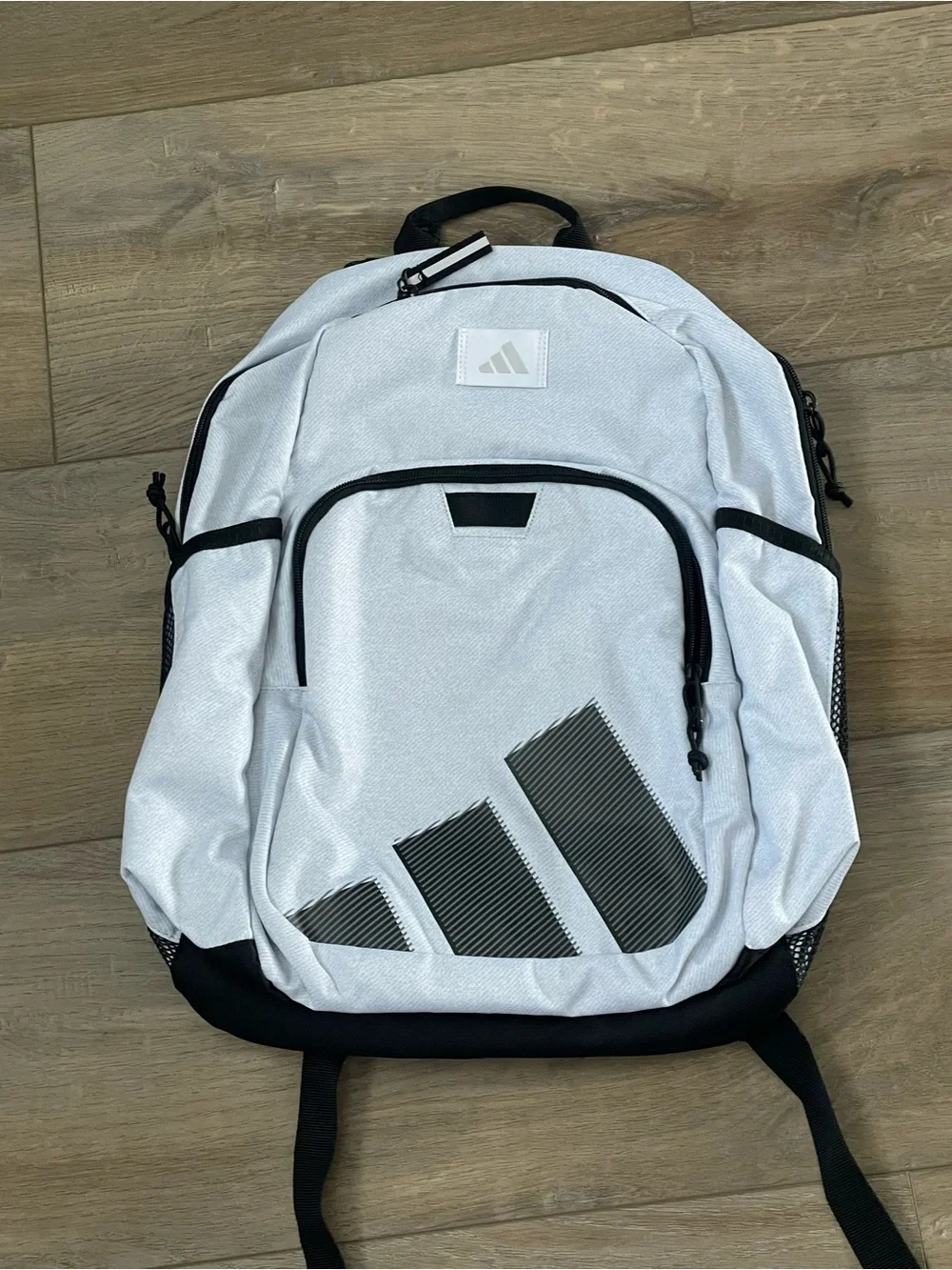 adidas White and Black Logo Backpack